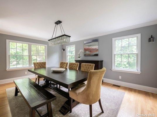 Chandelier, Dining room, Interior, Wood Texture Flooring