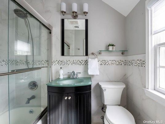 Bathroom, Glass Shower, Interior, Marble Walls