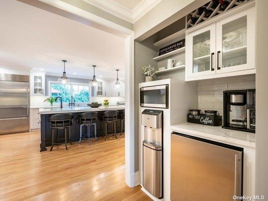 Interior, Kitchen, Pendant Lights, Stainless Steel Appliances, Wood Texture Flooring