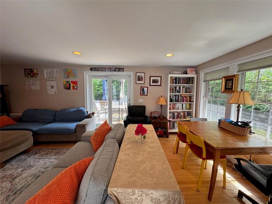 Home Office, Interior, Living room, Recessed Lighting, Wood Texture Flooring