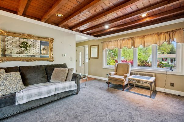 Interior, Living room, Recessed Lighting, Wooden Beams, Wooden Ceilings