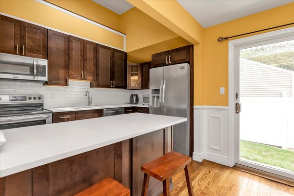 Interior, Kitchen, Stainless Steel Appliances, Wood Texture Flooring