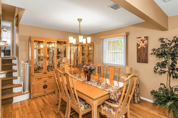 Chandelier, Dining room, Interior, Wood Texture Flooring