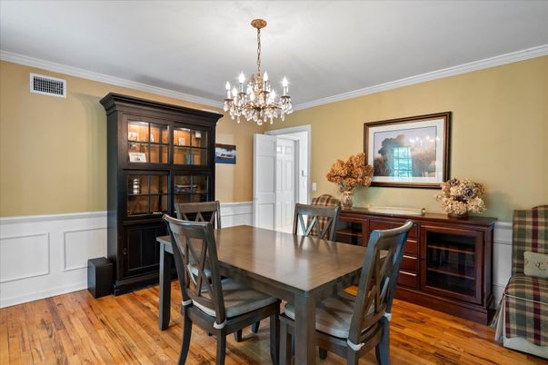 Chandelier, Dining room, Interior, Wood Texture Flooring