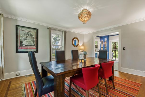 Chandelier, Dining room, Interior, Wood Texture Flooring