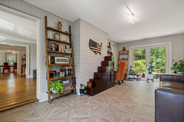 Interior, Stone Walls, Wood Texture Flooring