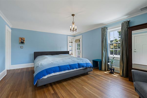 Bedroom, Interior, Pendant Lights, Wood Texture Flooring