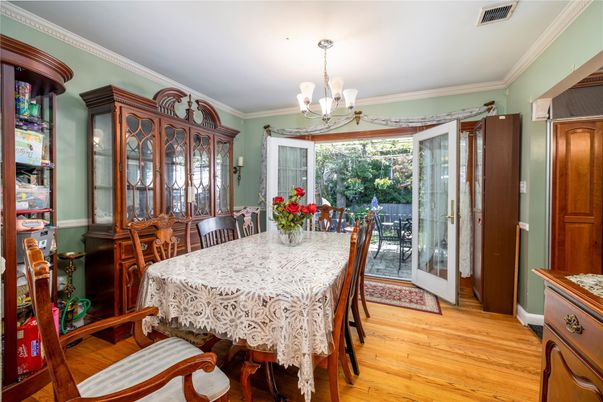 Chandelier, Dining room, Interior, Wood Texture Flooring