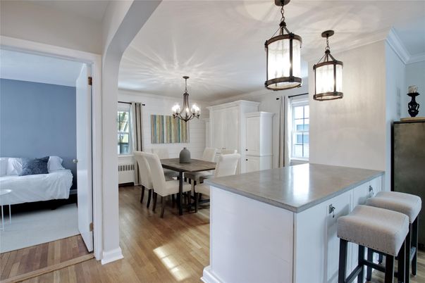 Chandelier, Dining room, Interior, Pendant Lights, Wood Texture Flooring