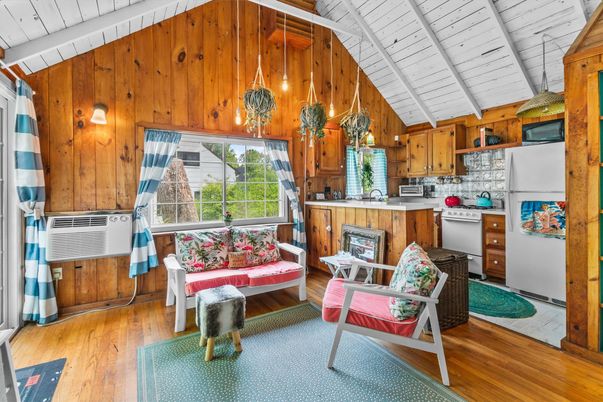 Interior, Kitchen, Pendant Lights, Wood Texture Flooring, Wooden Walls