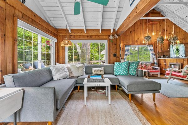 Interior, Living room, Wood Texture Flooring, Wooden Walls