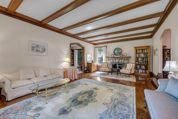 Fireplace, Interior, Living room, Wooden Beams, Wood Texture Flooring