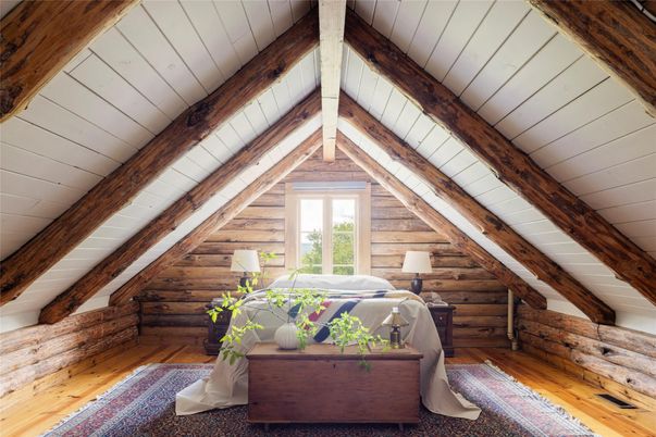 Bedroom, Interior, Wooden Beams, Wood Texture Flooring, Wooden Walls