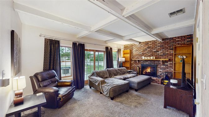 Fireplace, Interior, Living room, Stone Walls