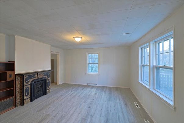 Empty room, Fireplace, Interior, Wood Texture Flooring