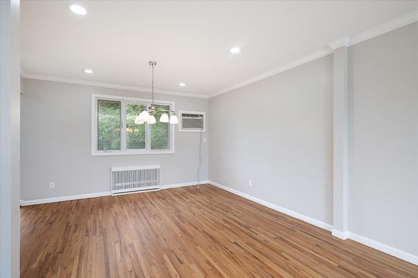 Empty room, Interior, Pendant Lights, Recessed Lighting, Wood Texture Flooring