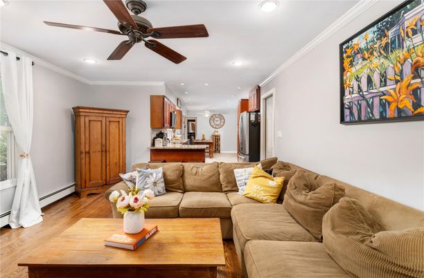 Interior, Kitchen, Living room, Recessed Lighting, Wood Texture Flooring
