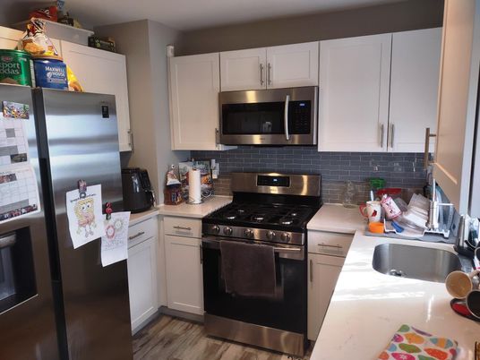 Interior, Kitchen, Stainless Steel Appliances, Wood Texture Flooring
