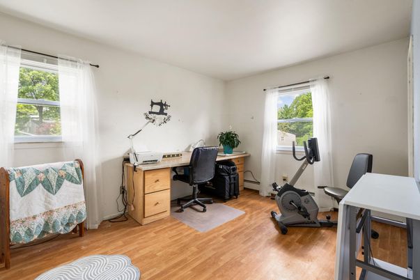 Fitness Equipment, Home Office, Interior, Wood Texture Flooring