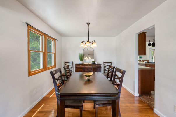 Chandelier, Dining room, Interior, Wood Texture Flooring