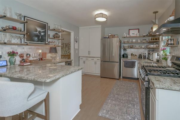 Interior, Kitchen, Stainless Steel Appliances, Wood Texture Flooring