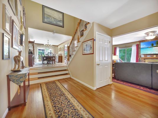 Chandelier, Dining room, Interior, Wood Texture Flooring