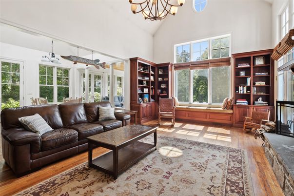 Chandelier, Interior, Living room, Wood Texture Flooring