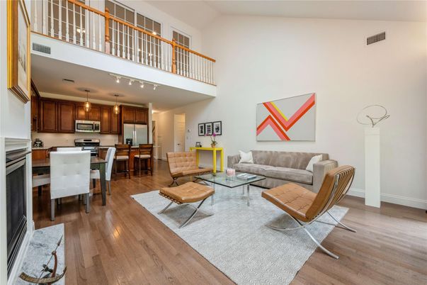 Dining room, Interior, Kitchen, Living room, Stainless Steel Appliances, Wood Texture Flooring