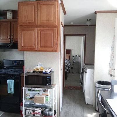 Interior, Kitchen, Washer, Wood Texture Flooring
