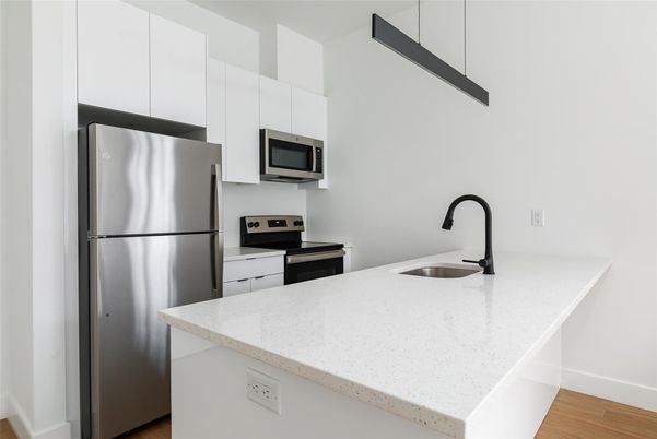 Interior, Kitchen, Stainless Steel Appliances, Wood Texture Flooring
