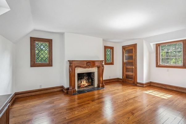 Empty room, Fireplace, Interior, Wood Texture Flooring