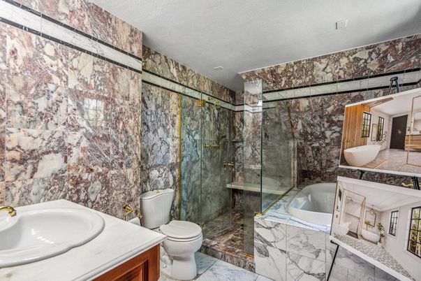 Bathroom, Glass Shower, Interior, Marble