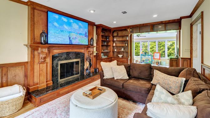 Fireplace, Interior, Living room, Recessed Lighting