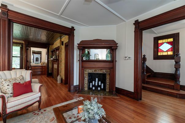 Fireplace, Interior, Wood Texture Flooring
