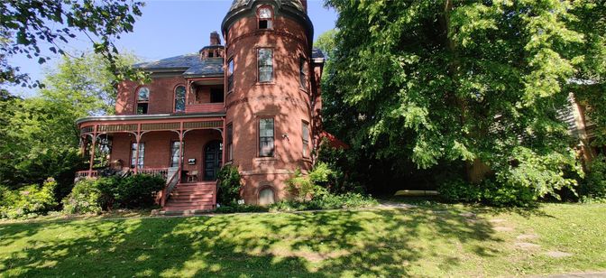 Backyard, Exterior, Facade, Brick Facade, Queen Anne Victorian