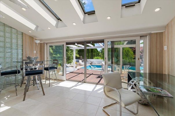 Dining room, Glass Ceilings, Interior, Recessed Lighting, Sun Room