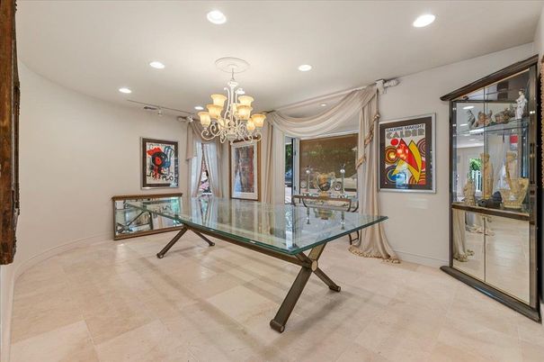 Chandelier, Home Office, Interior, Recessed Lighting