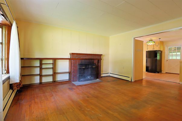 Empty room, Fireplace, Interior, Wood Texture Flooring