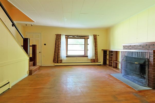 Empty room, Fireplace, Interior, Wood Texture Flooring