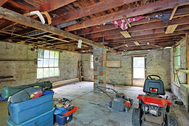 Interior, Stone Walls, Wooden Beams