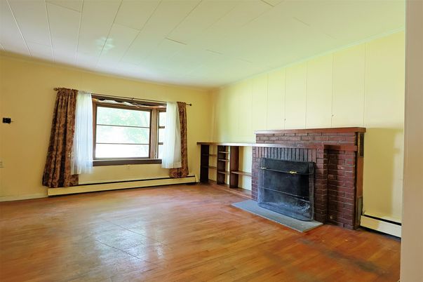 Empty room, Fireplace, Interior, Wood Texture Flooring