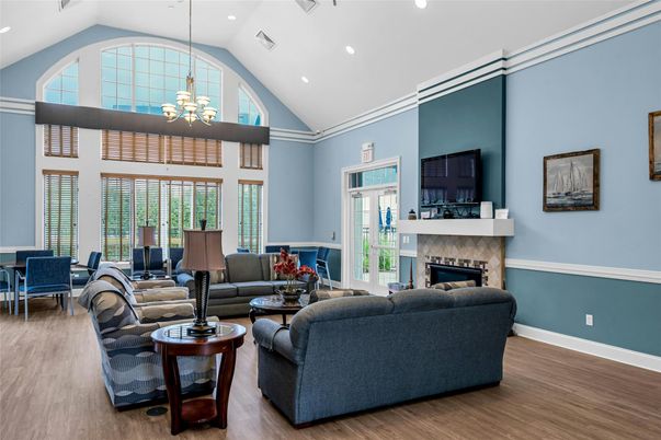 Dining room, Fireplace, Interior, Living room, Recessed Lighting, Wood Texture Flooring