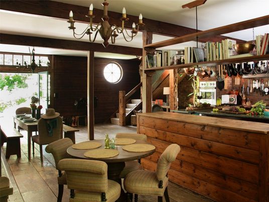 Chandelier, Dining room, Interior, Pendant Lights, Wooden Beams