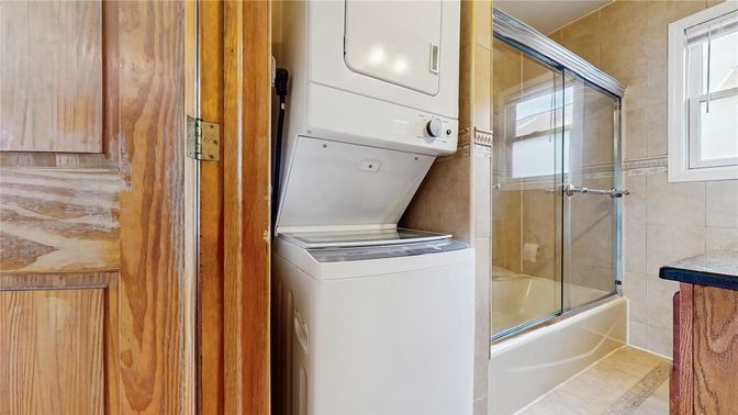 Bathroom, Glass Shower, Interior, Utility Closets, Washer