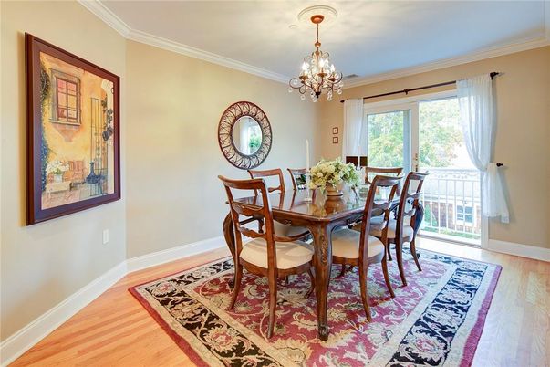 Chandelier, Dining room, Interior, Wood Texture Flooring
