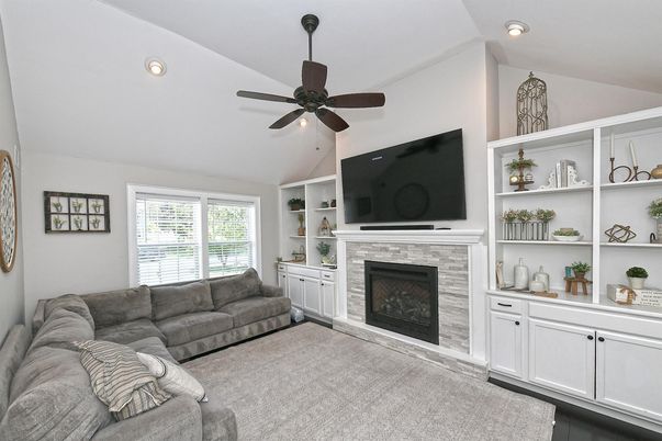 Fireplace, Interior, Living room, Recessed Lighting