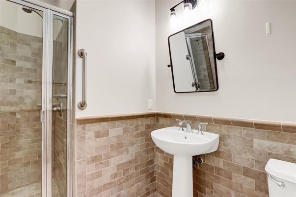 Bathroom, Glass Shower, Interior, Stone Walls