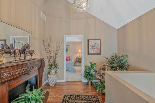 Bedroom, Chandelier, Interior, Wood Texture Flooring