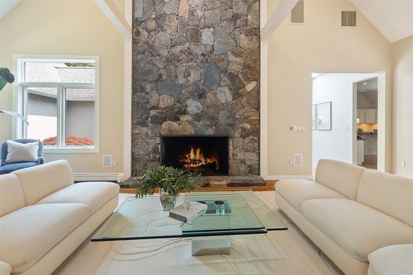 Fireplace, Interior, Living room, Stone Walls