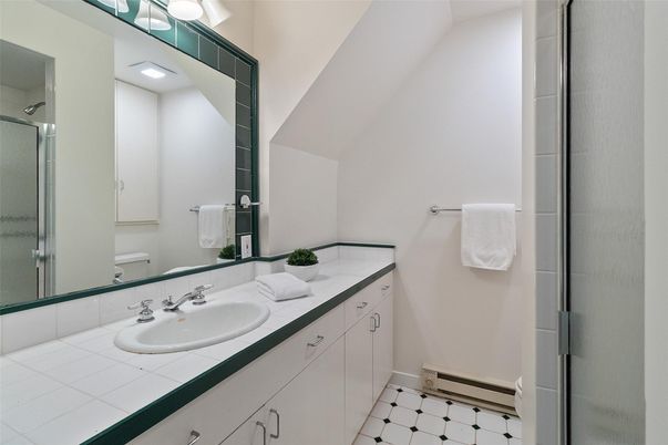 Bathroom, Dual Sink Vanities, Glass Shower, Interior, Tile Countertops